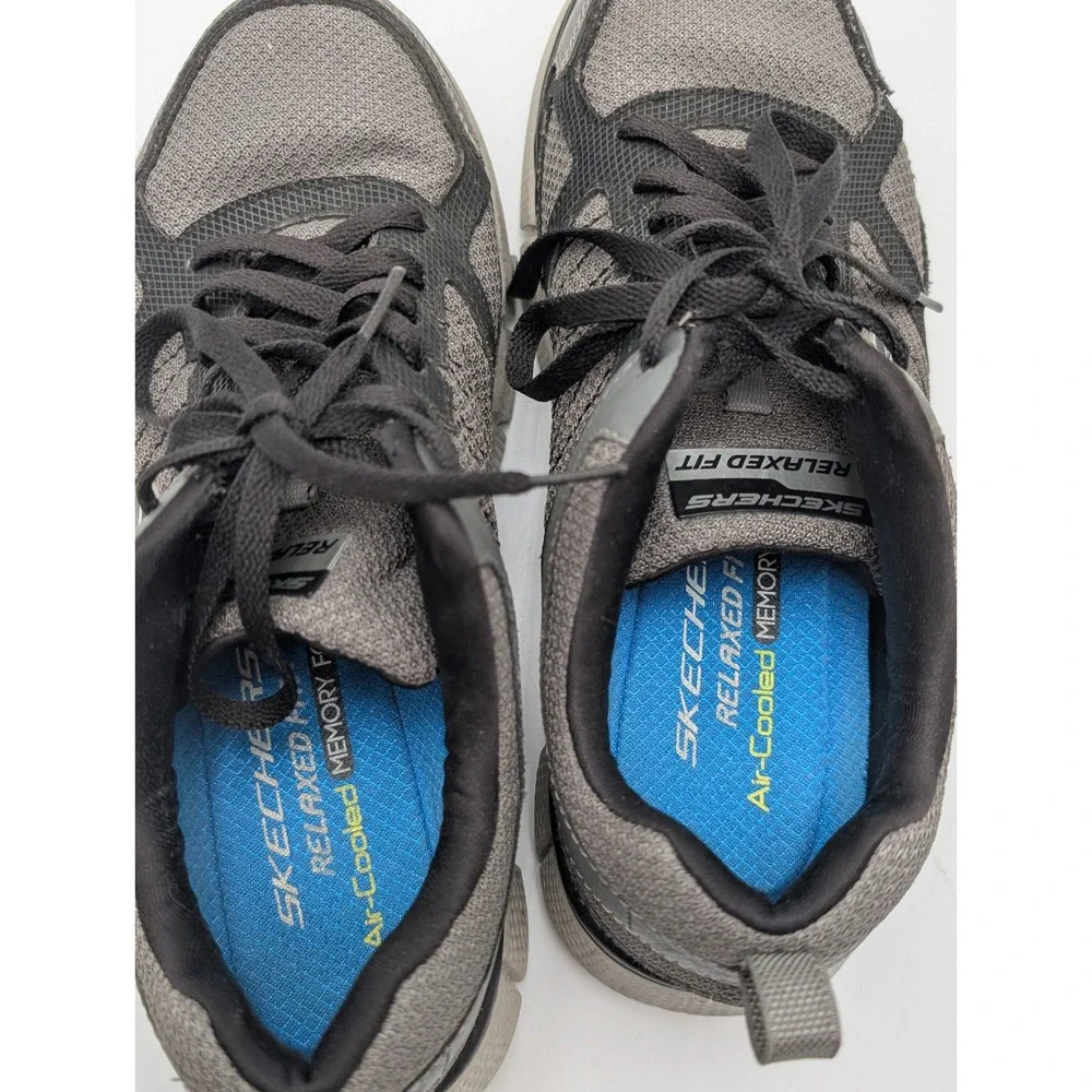 Skechers‎ Sneakers Mens 9 Gray 51532 CCBK Relaxed Fit Air-Cooled Memory Foam Gym